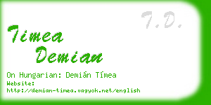 timea demian business card